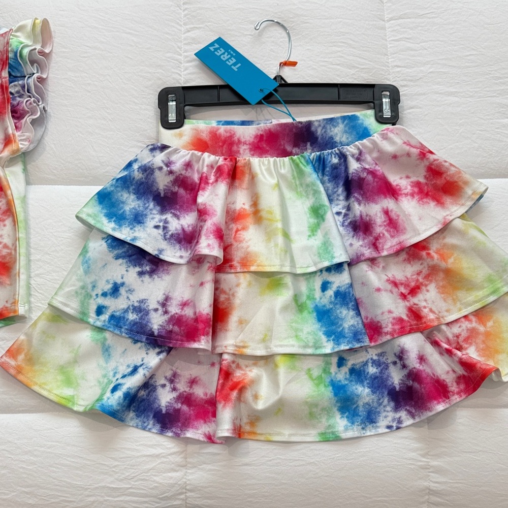 Zara Terez Colorful Tie-Dye Layered Skirt size 10-12